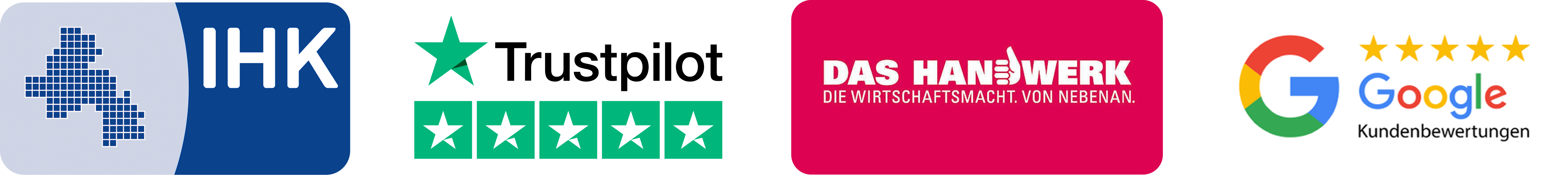 Zertifizierungen: HWK-Meisterbetrieb, DVGW-zertifiziert, ISO 9001, SHK-Innung